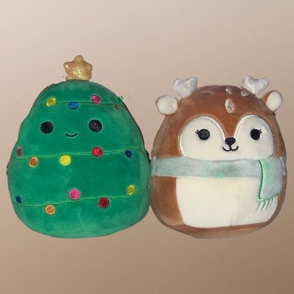 Holiday Dawn the Fawn Deer & Carol Christmas Tree Holiday Plush Sparkle 4-5” - Picture 1 of 10